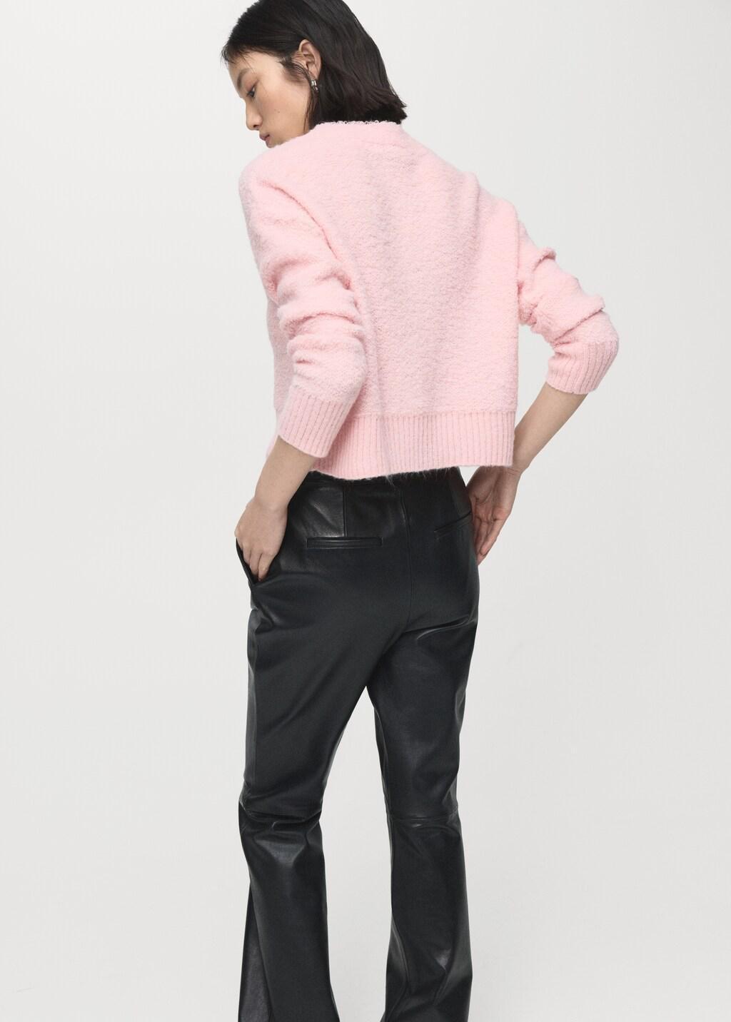 Pink Knitted Sweater With Perkins Neck, Light-Pastel Pink, large image number 5