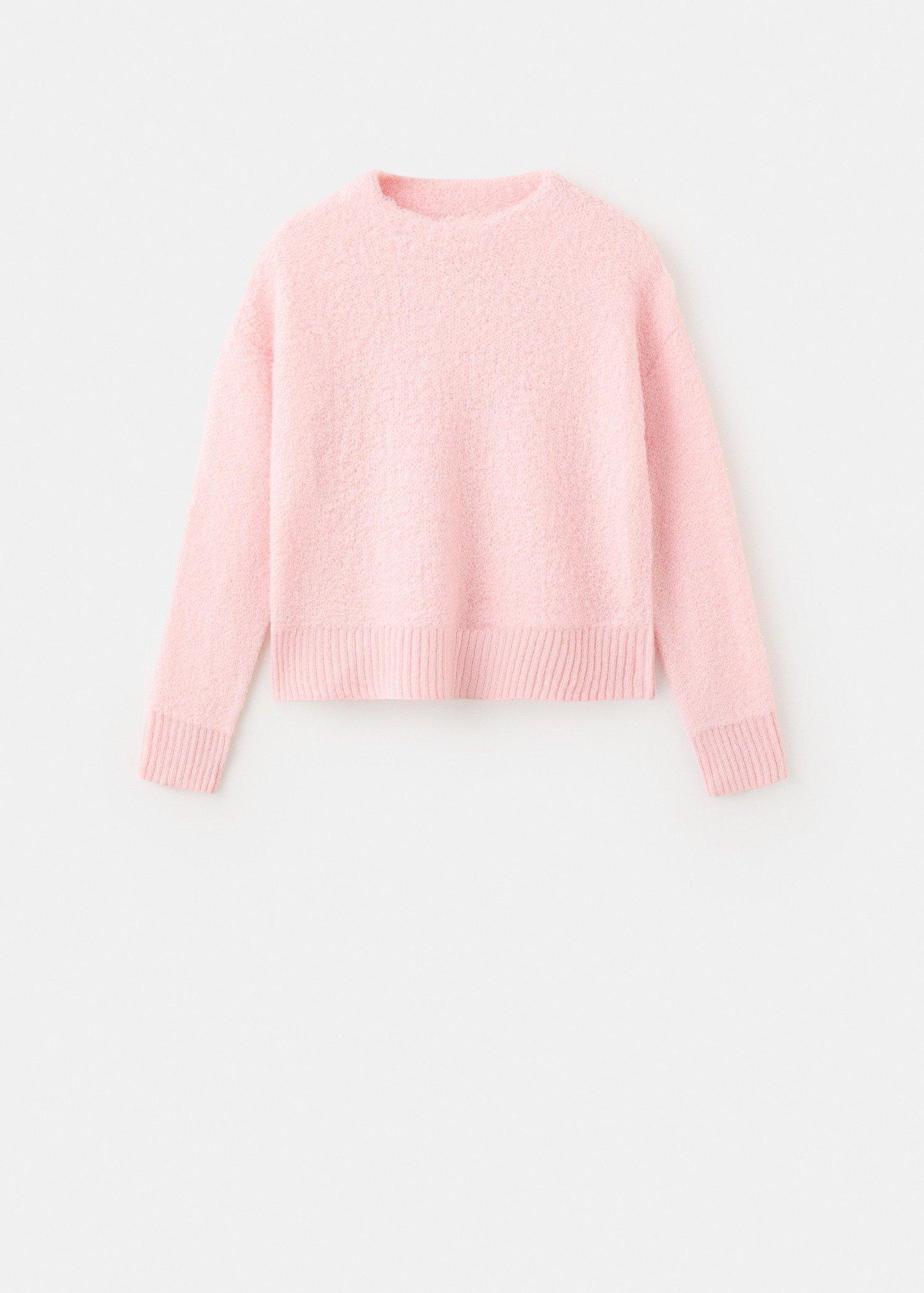 Pink Knitted Sweater With Perkins Neck, Light-Pastel Pink, large image number 8