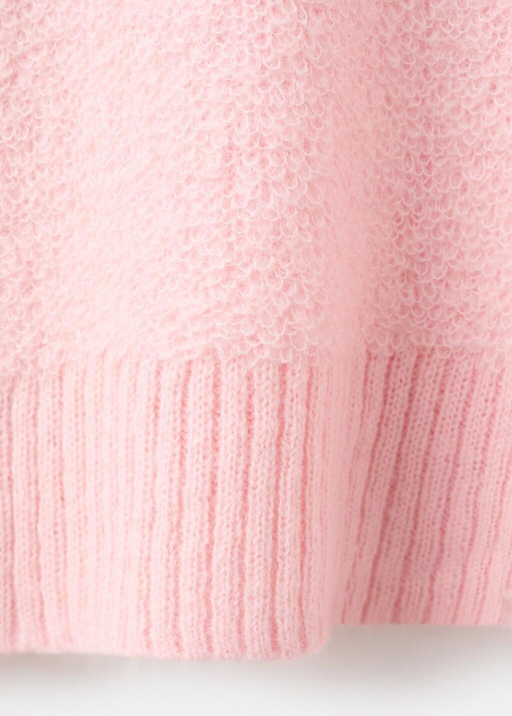 Pink Knitted Sweater With Perkins Neck, Light-Pastel Pink, large image number 9