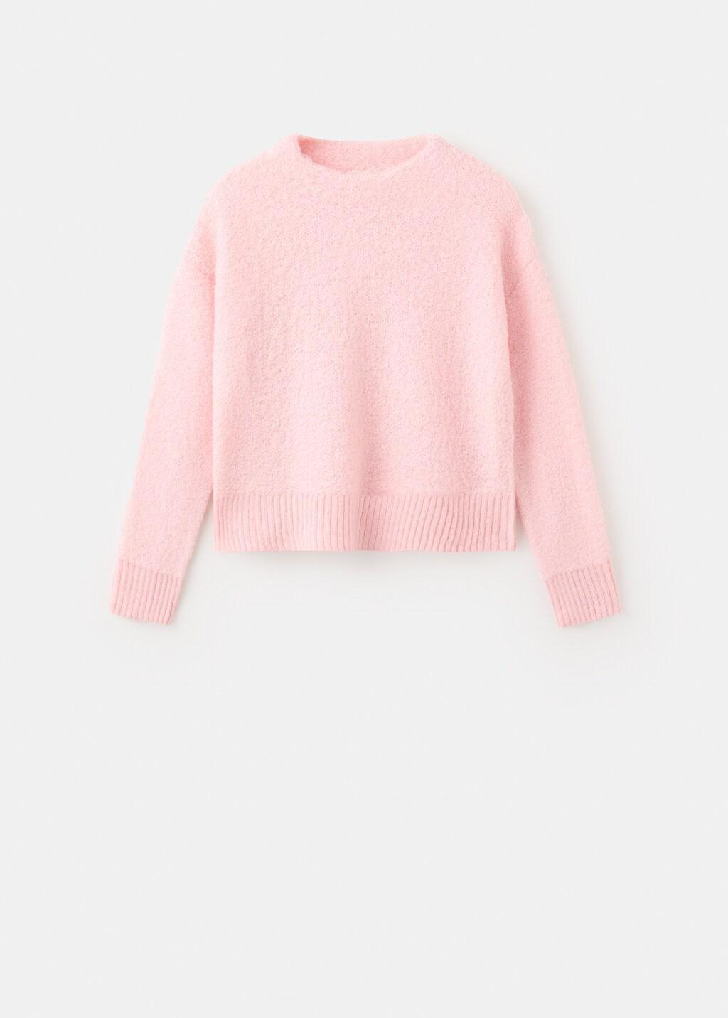 Pink Knitted Sweater With Perkins Neck, Light-Pastel Pink, large image number 11