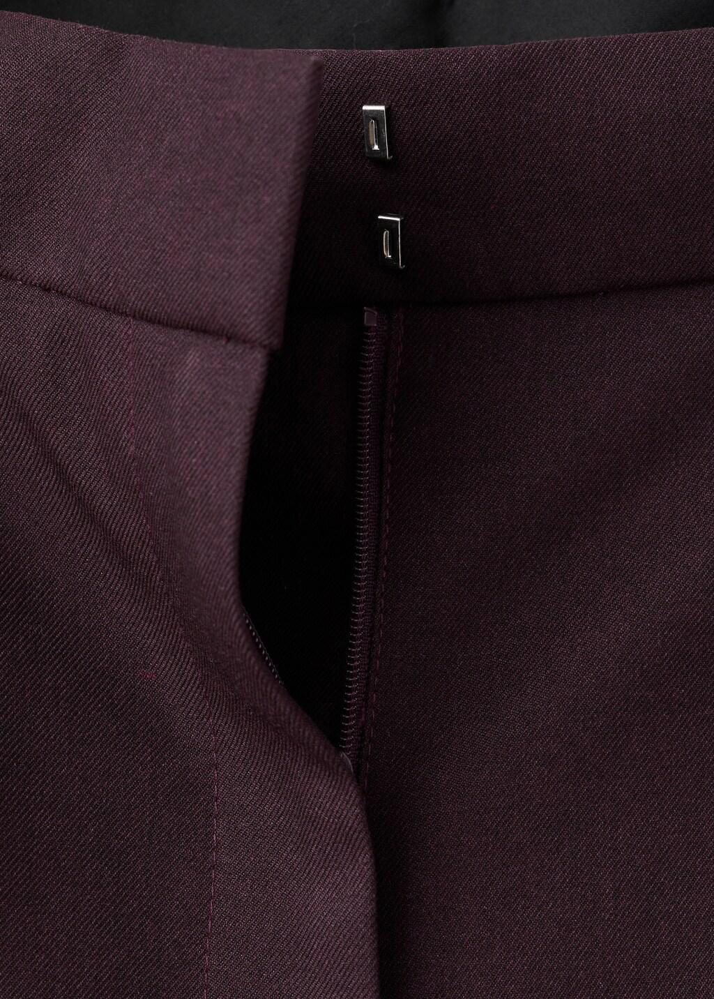 Burgundy Wide Leg Suit Trousers, Dark Red, large image number 1
