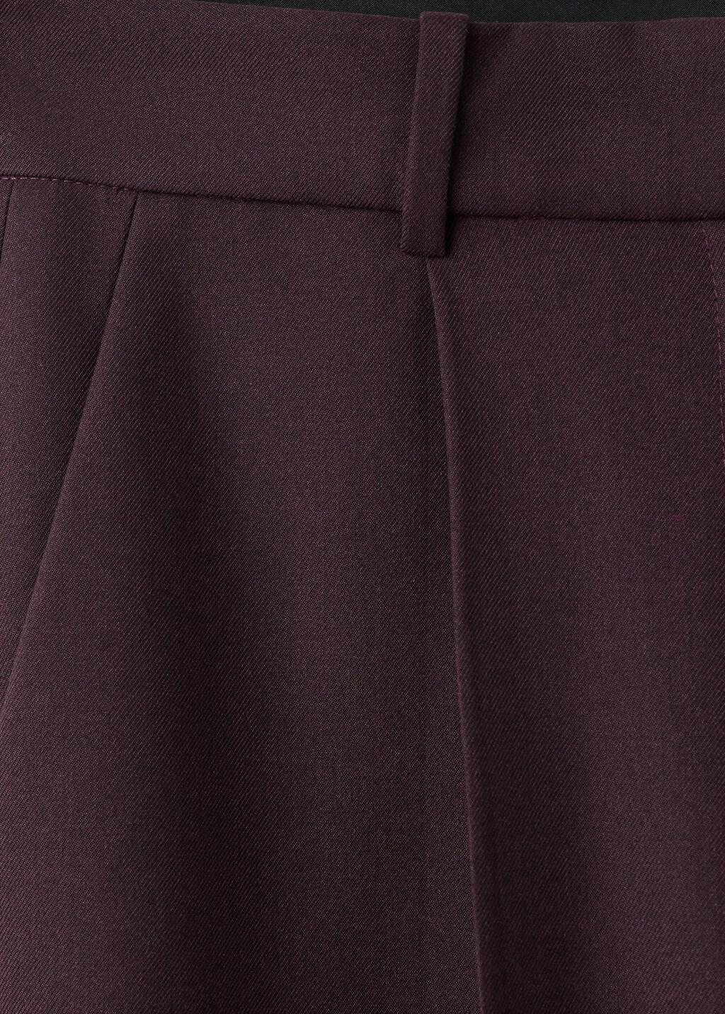 Burgundy Wide Leg Suit Trousers, Dark Red, large image number 5