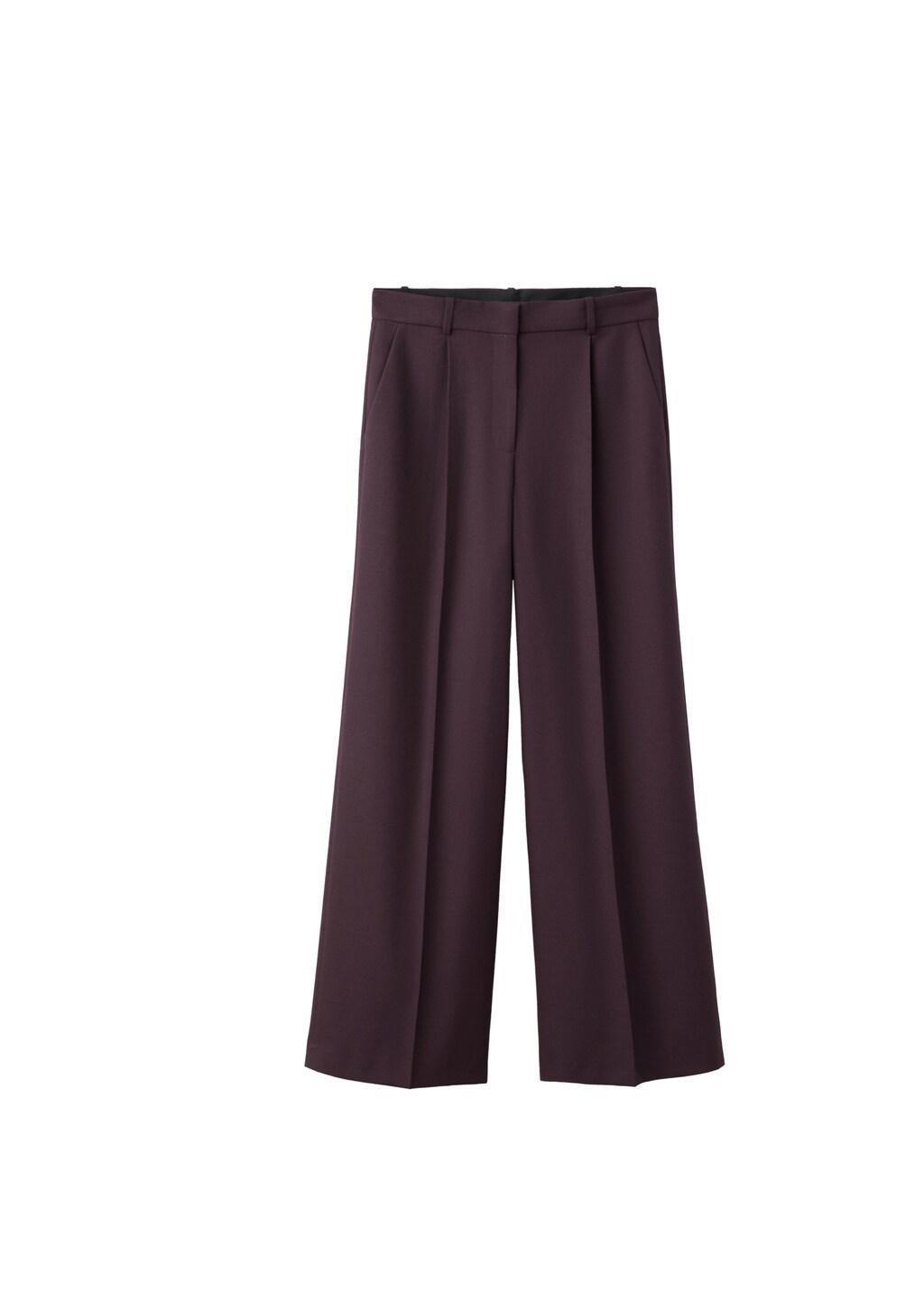 Burgundy Wide Leg Suit Trousers, Dark Red, large image number 7