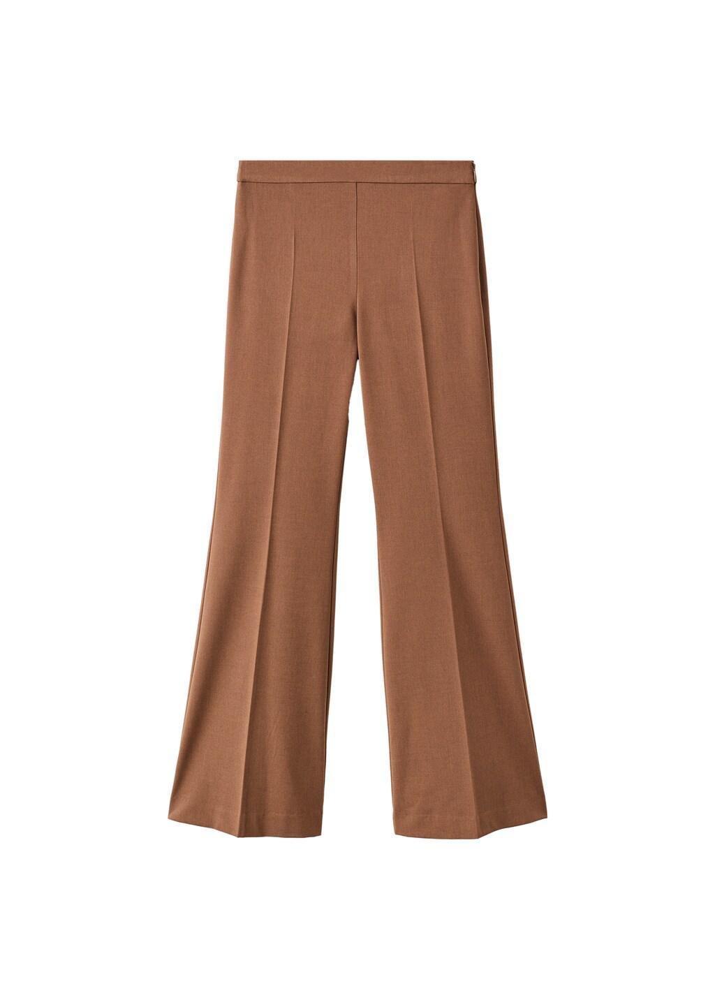Brown Wide Leg Suit Trousers, Dark Brown, large image number 6