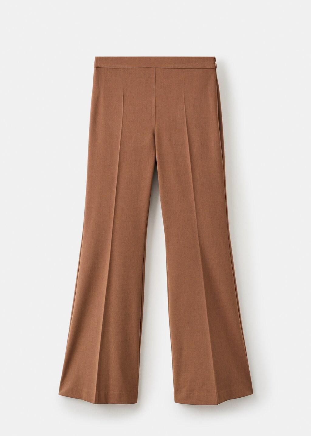 Brown Wide Leg Suit Trousers, Dark Brown, large image number 7