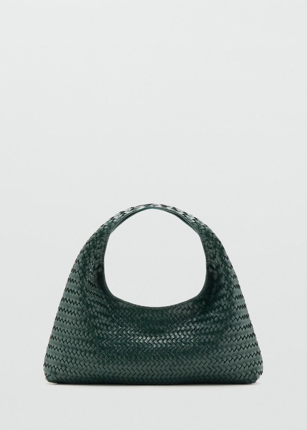 Green Mini Braided Leather Bag, Dark Green, large image number 4