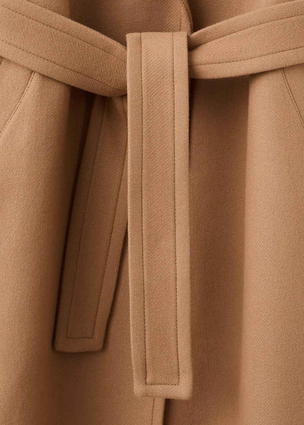 Brown Manteco Wool Coat With Belt, 0201_09, medium