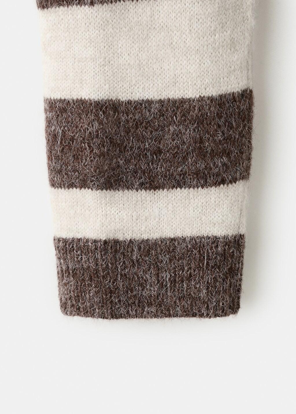 Brown Knit Striped Sweater, Brown, medium