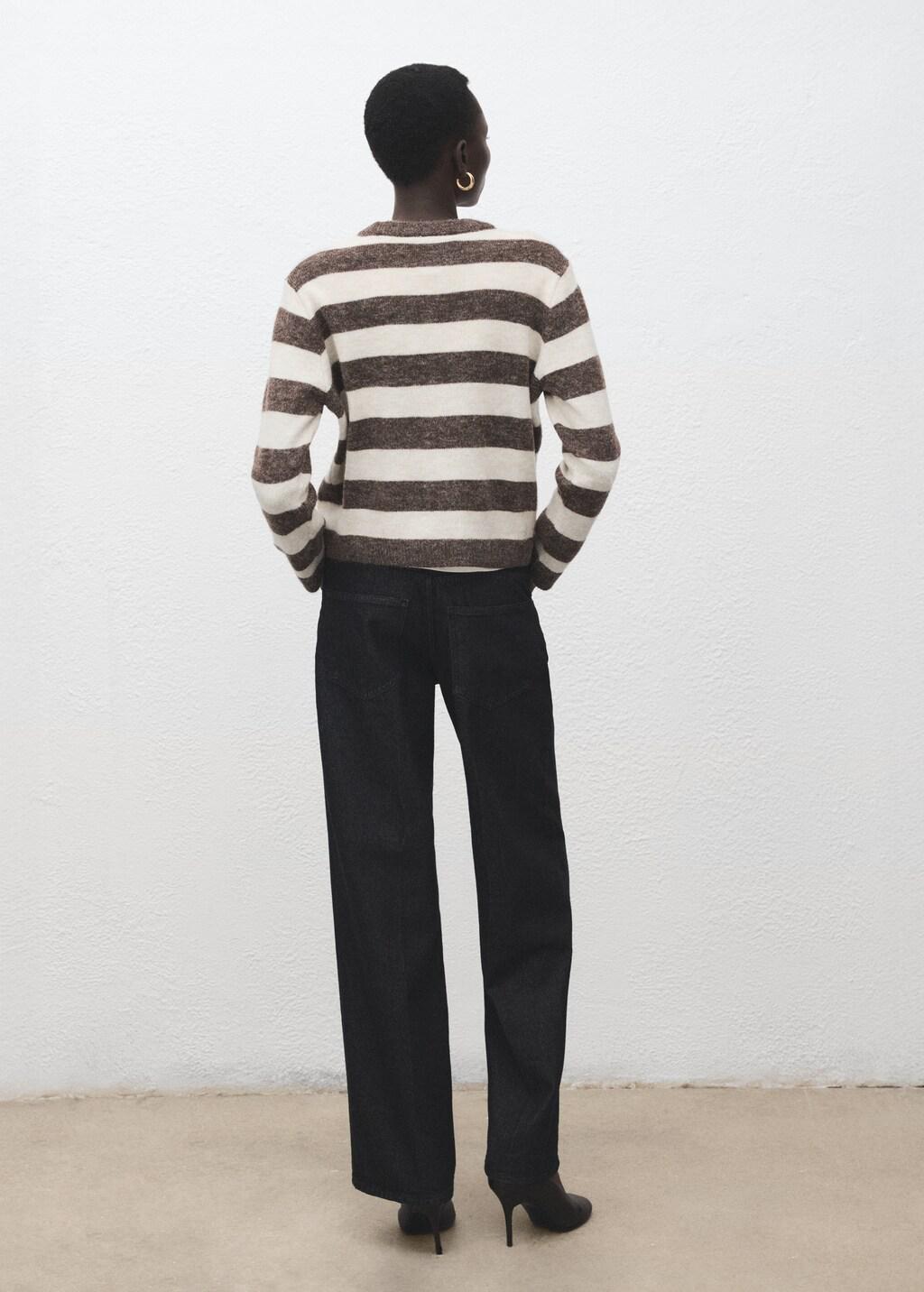 Brown Knit Striped Sweater, 0201_30, medium