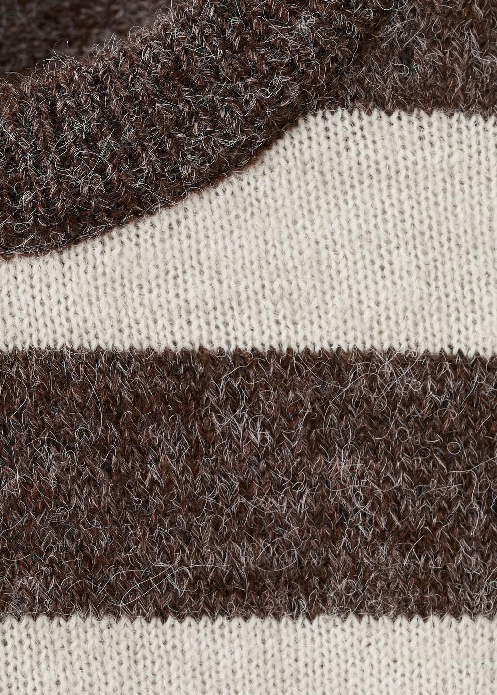 Brown Knit Striped Sweater, 0201_30, large image number 5