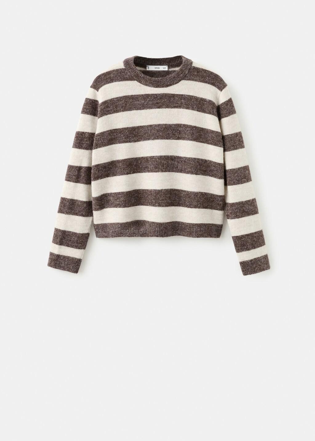 Brown Knit Striped Sweater, 0201_30, large image number 7