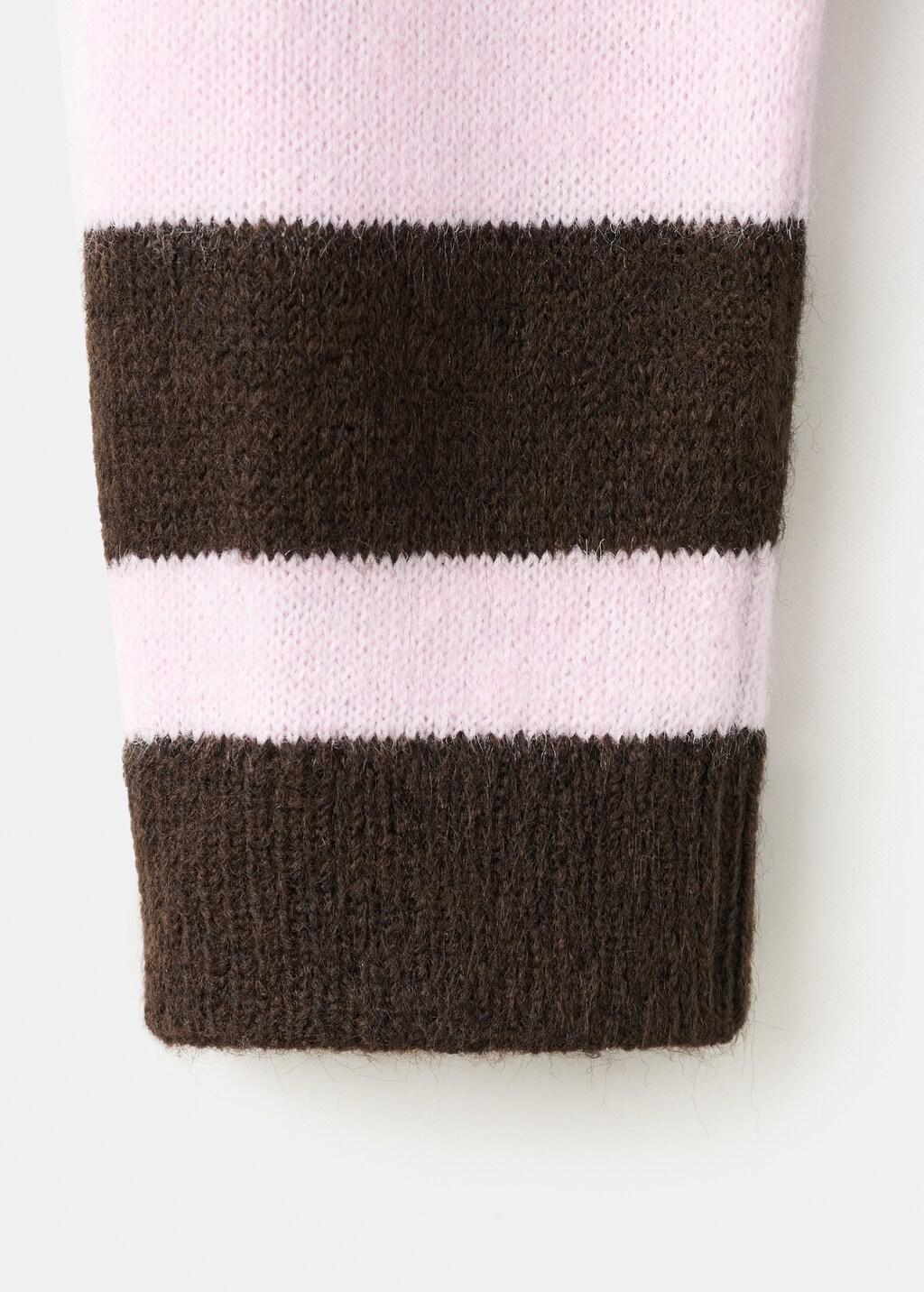 Pink Knit Striped Sweater, 0201_85, large image number 5