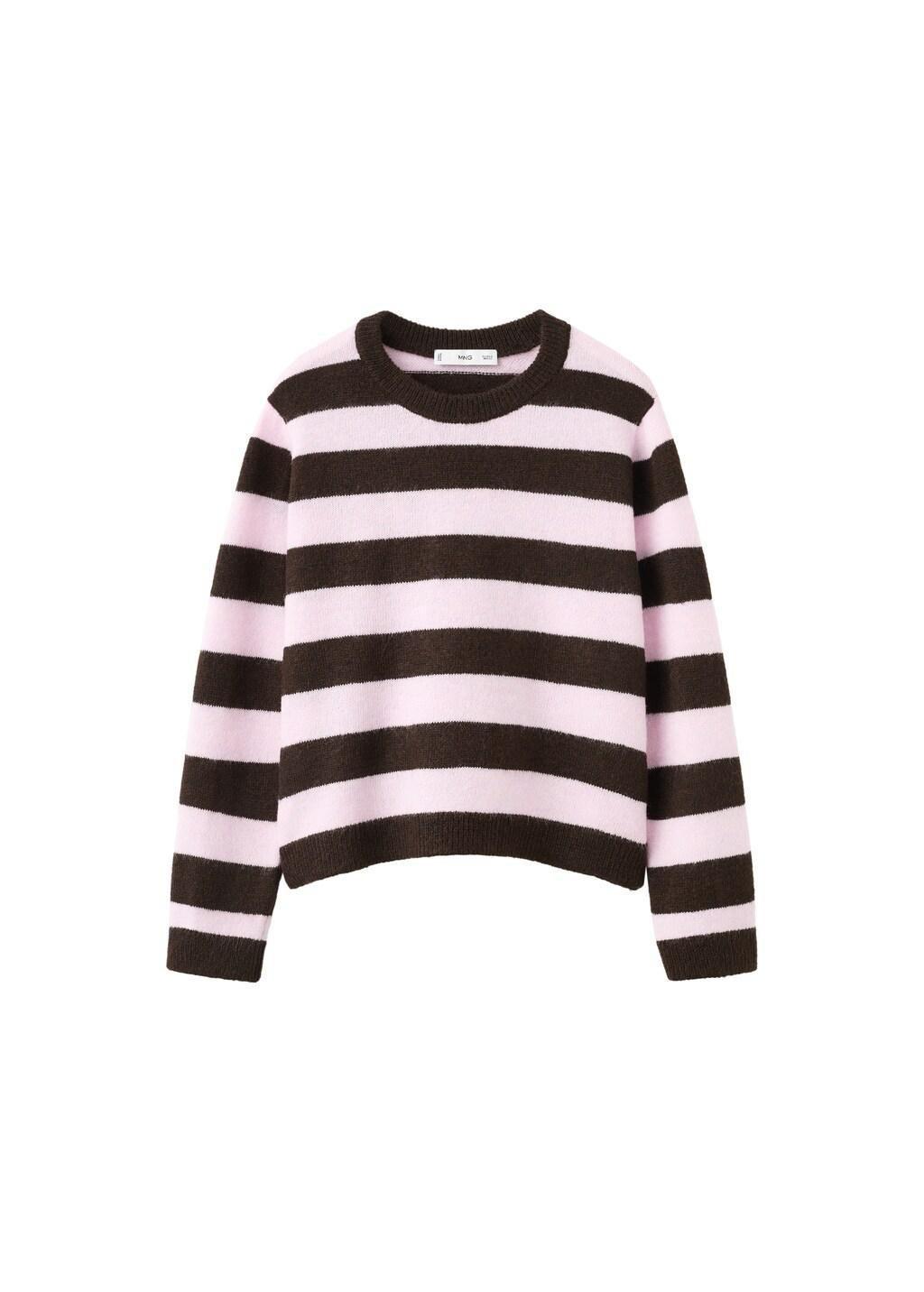 Pink Knit Striped Sweater, 0201_85, large image number 6