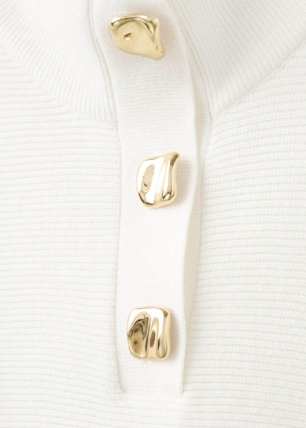 Beige Turtleneck Sweater With Jewel Buttons, Light Beige, large image number 1