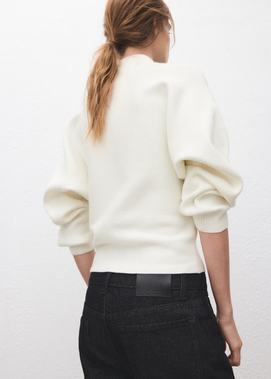 Beige Turtleneck Sweater With Jewel Buttons, Light Beige, large image number 2