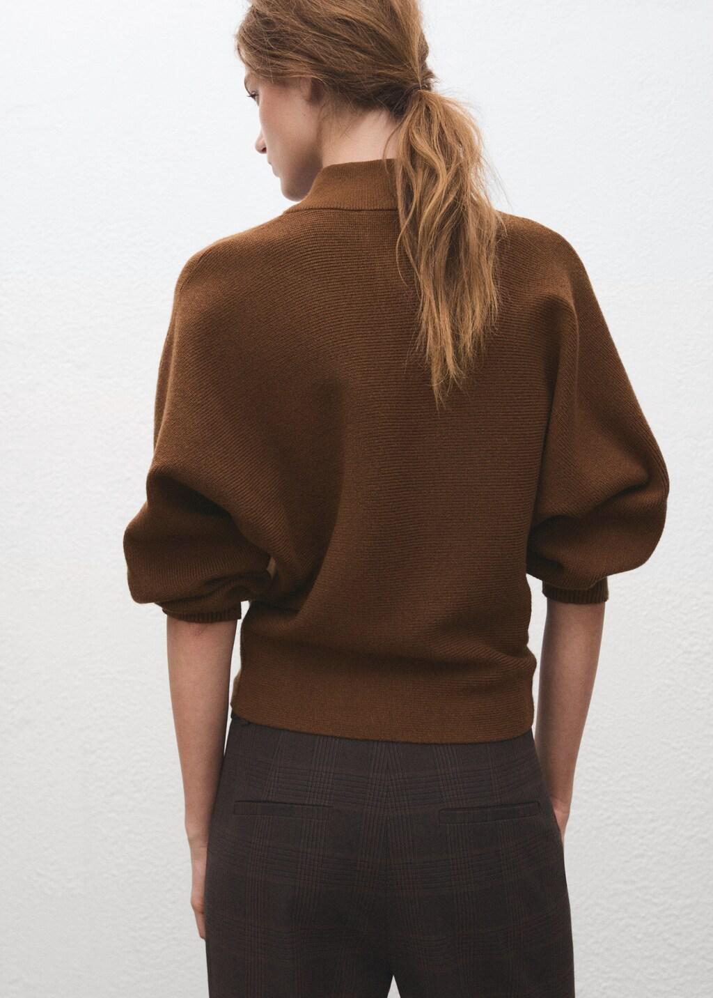 Brown Turtleneck Sweater With Jewel Buttons, 0201_30, medium