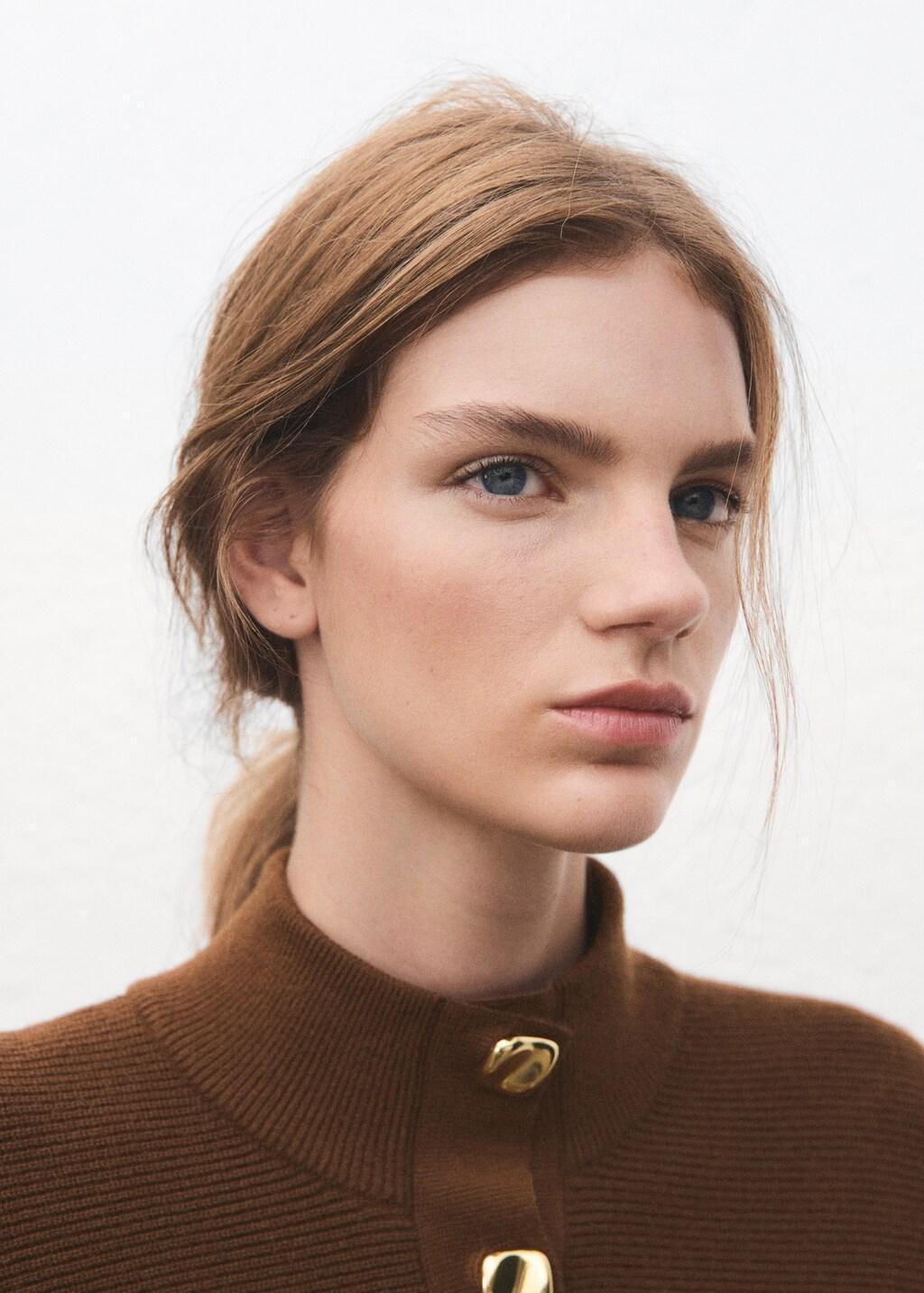 Brown Turtleneck Sweater With Jewel Buttons, 0201_30, large image number 4