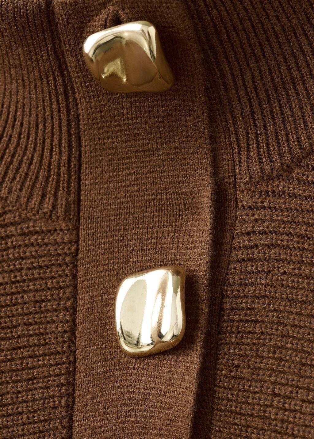 Brown Turtleneck Sweater With Jewel Buttons, 0201_30, large image number 5