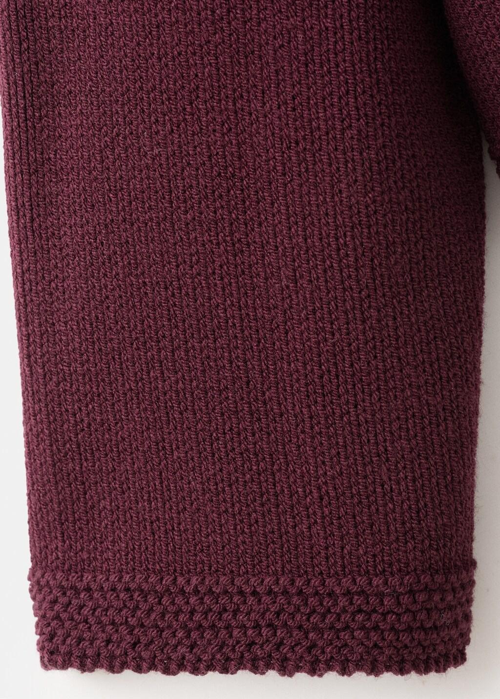 Knitted Sweater With Perkins Neck, Dark Red, large image number 1