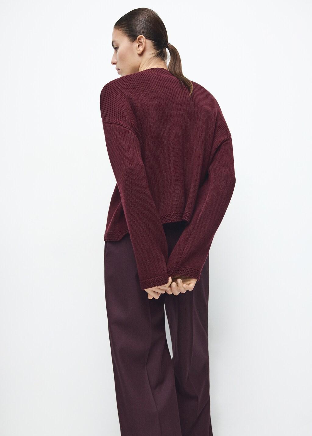 Knitted Sweater With Perkins Neck, Dark Red, large image number 2