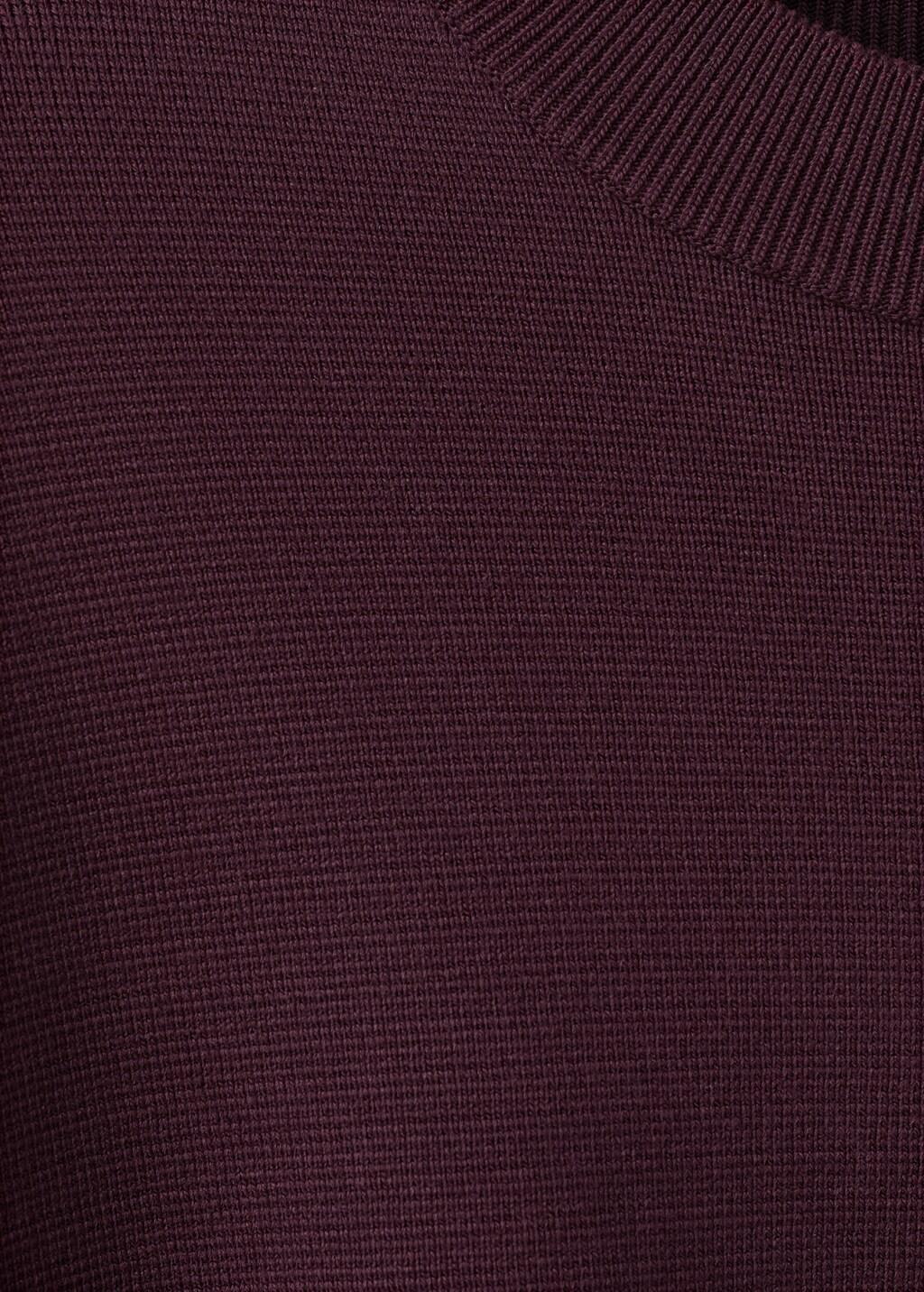 Burgundy Round-Neck Knitted Sweater, Dark Red, medium