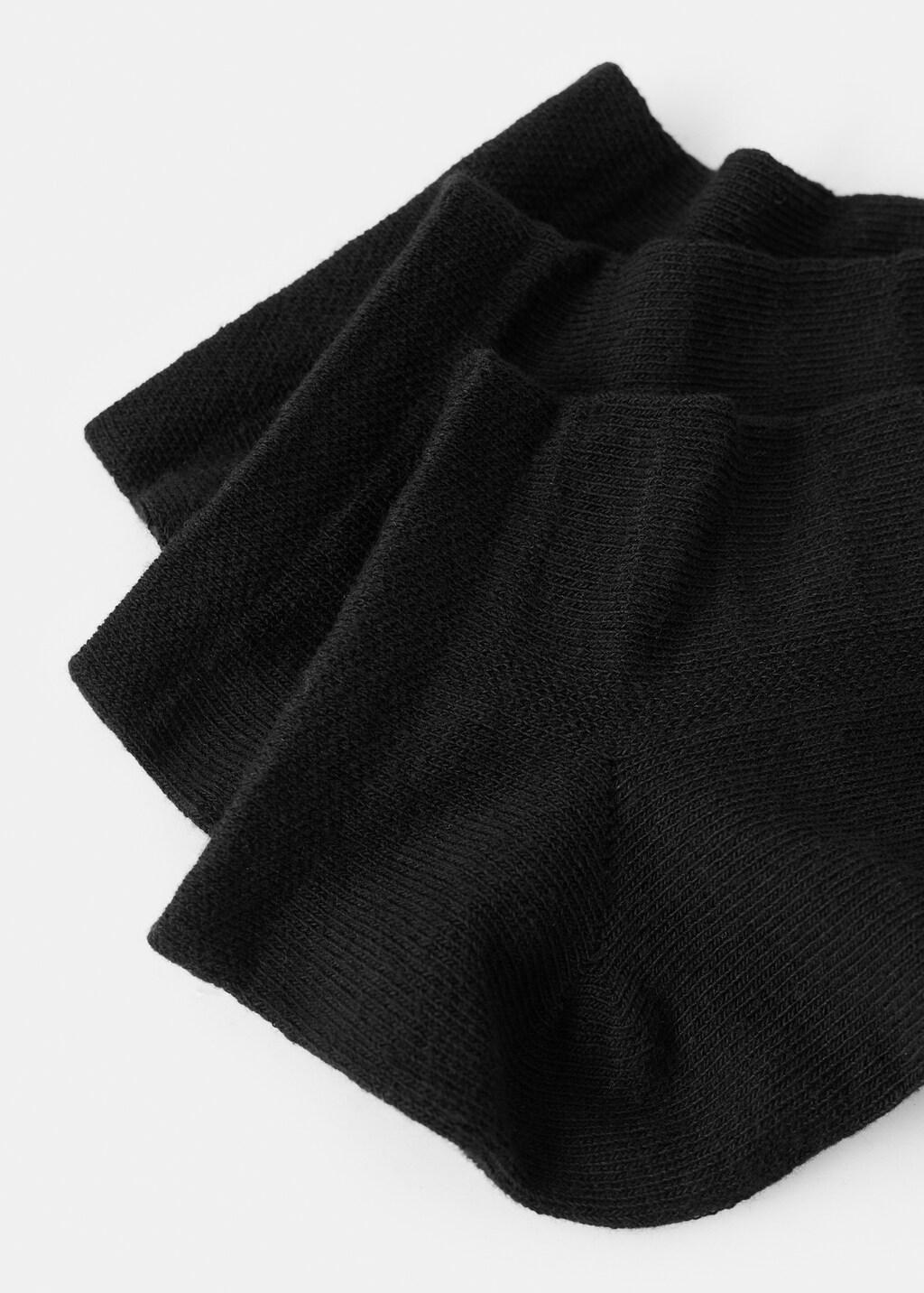 Black Cotton Socks, Set Of 3, Black, large image number 0