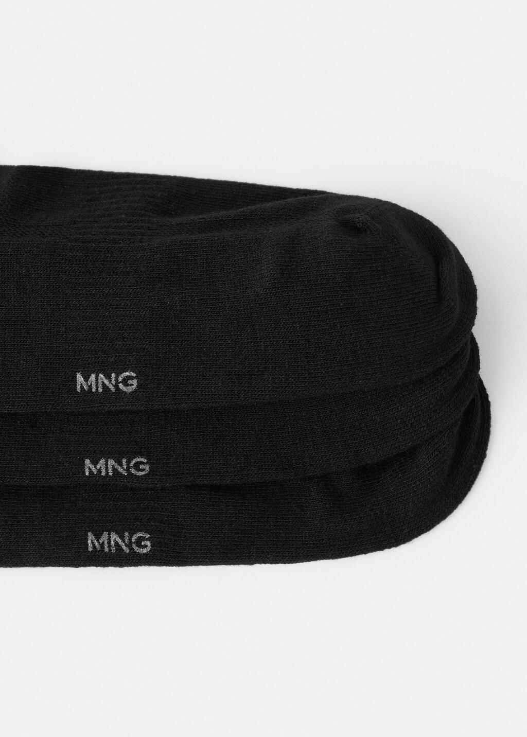 Black Cotton Socks, Set Of 3, Black, large image number 1