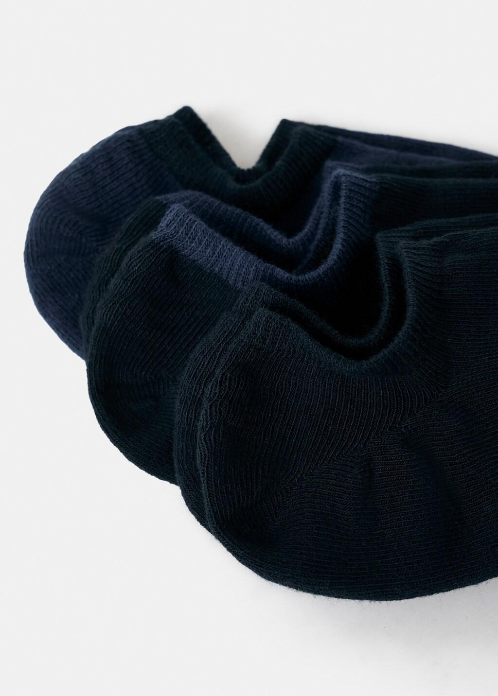 Navy Ankle Socks, Set Of 3, Navy, large image number 0