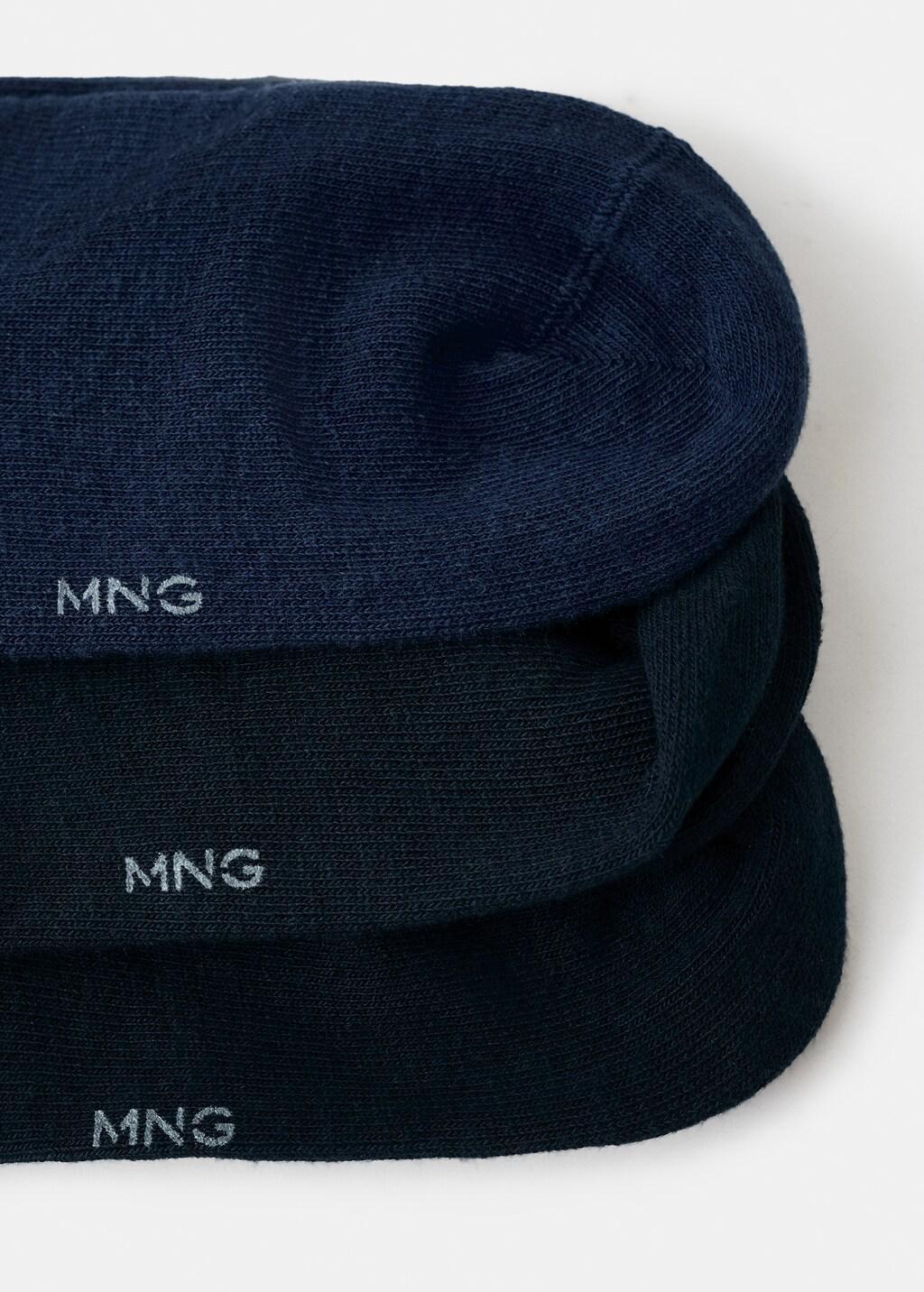 Navy Ankle Socks, Set Of 3, Navy, large image number 1