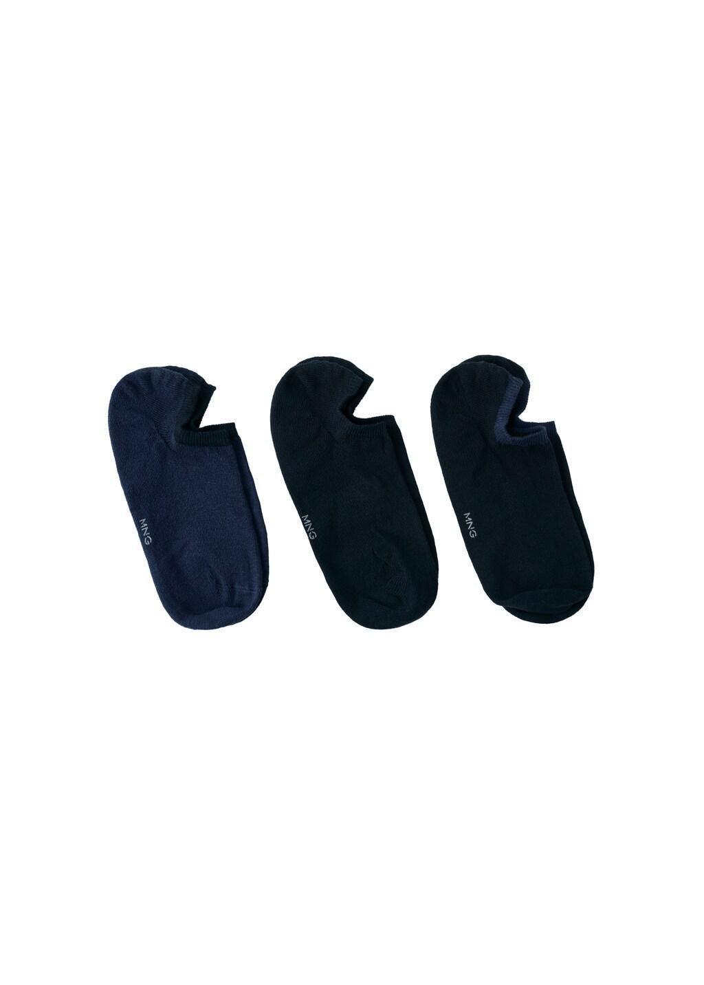 Navy Ankle Socks, Set Of 3, Navy, large image number 2