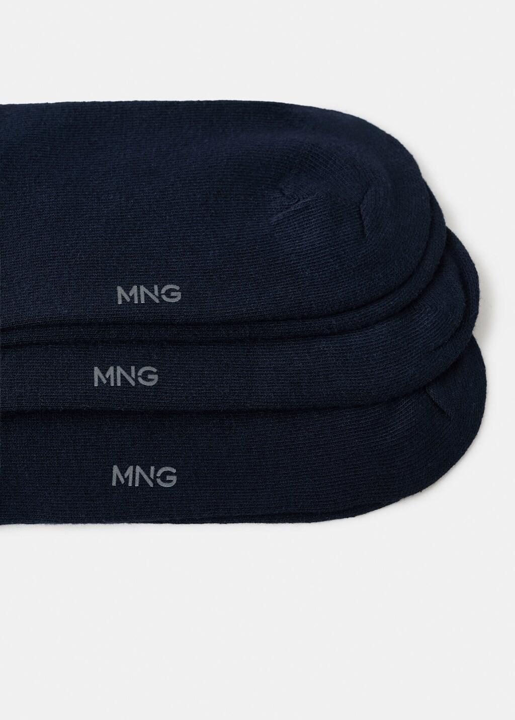 Navy Cotton Socks, Set Of 3, Navy, large image number 1