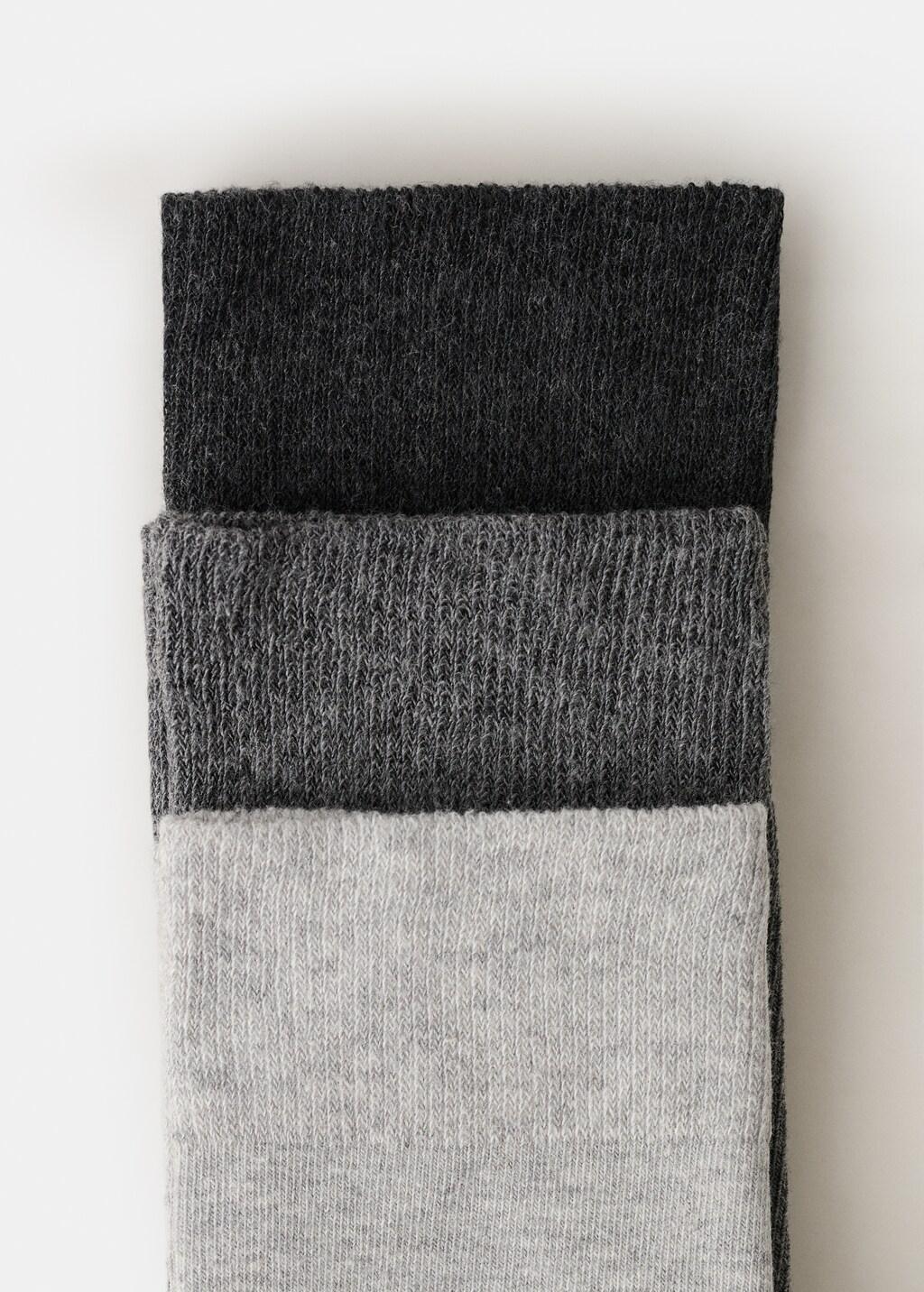 Grey Pack Of 3 Cotton Socks, 0201_92, large image number 1