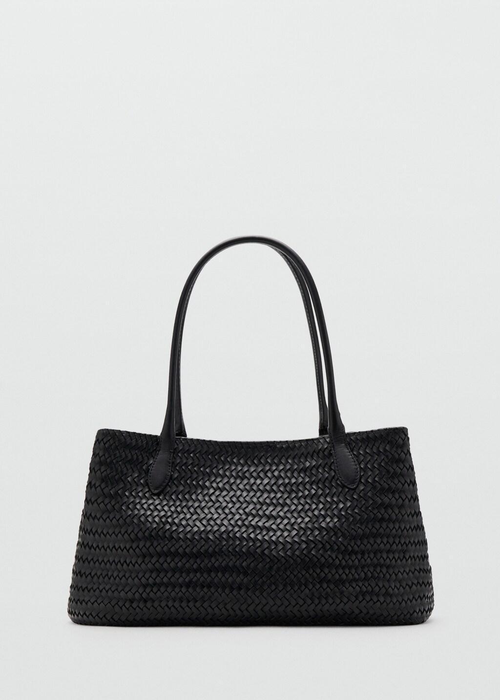 Black Braided Leather Bag, Black, large image number 3