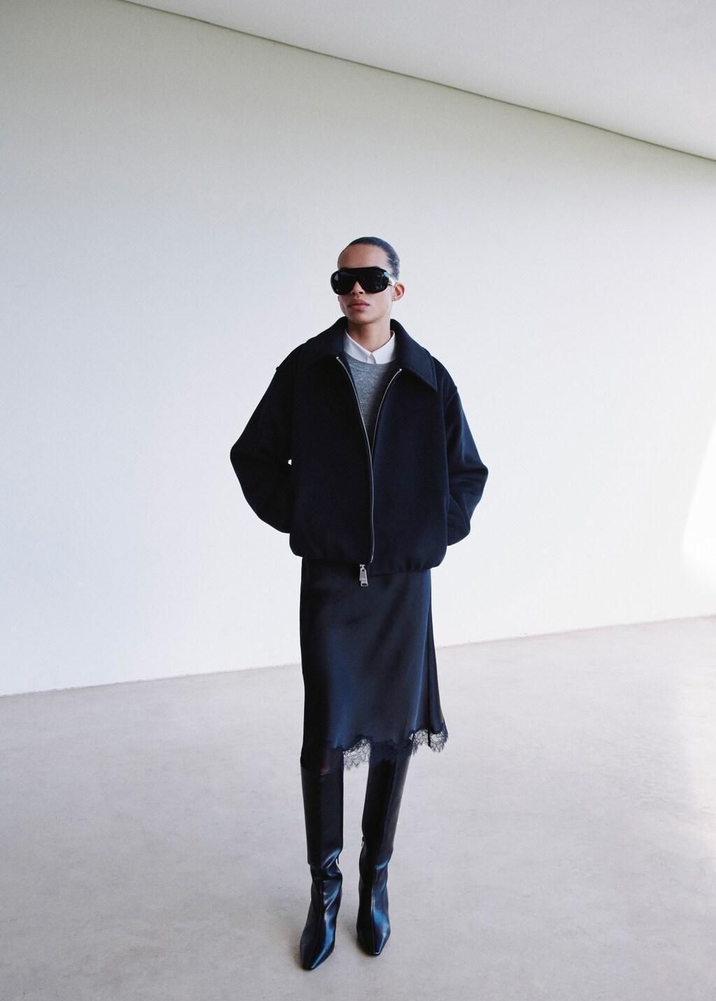 Navy Wool Jacket With Shirt Collar, 0201_56, large image number 0