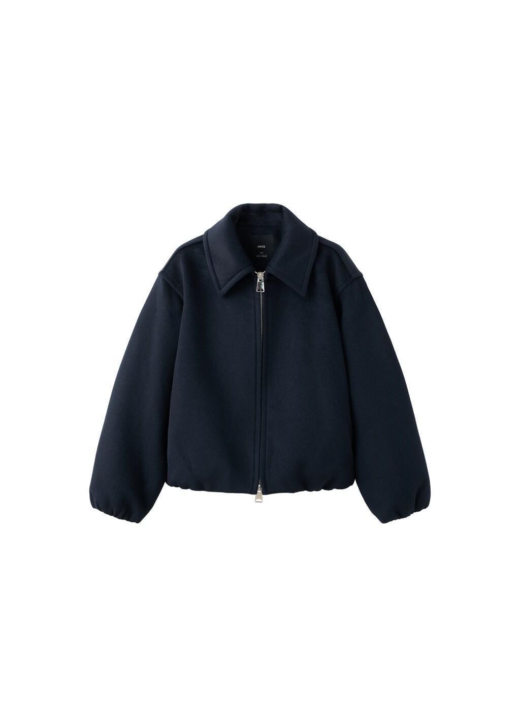 Navy Wool Jacket With Shirt Collar, 0201_56, large image number 6