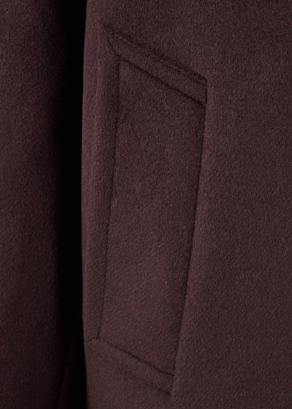 Burgundy Wool Jacket With Shirt Collar, Dark Red, large image number 5