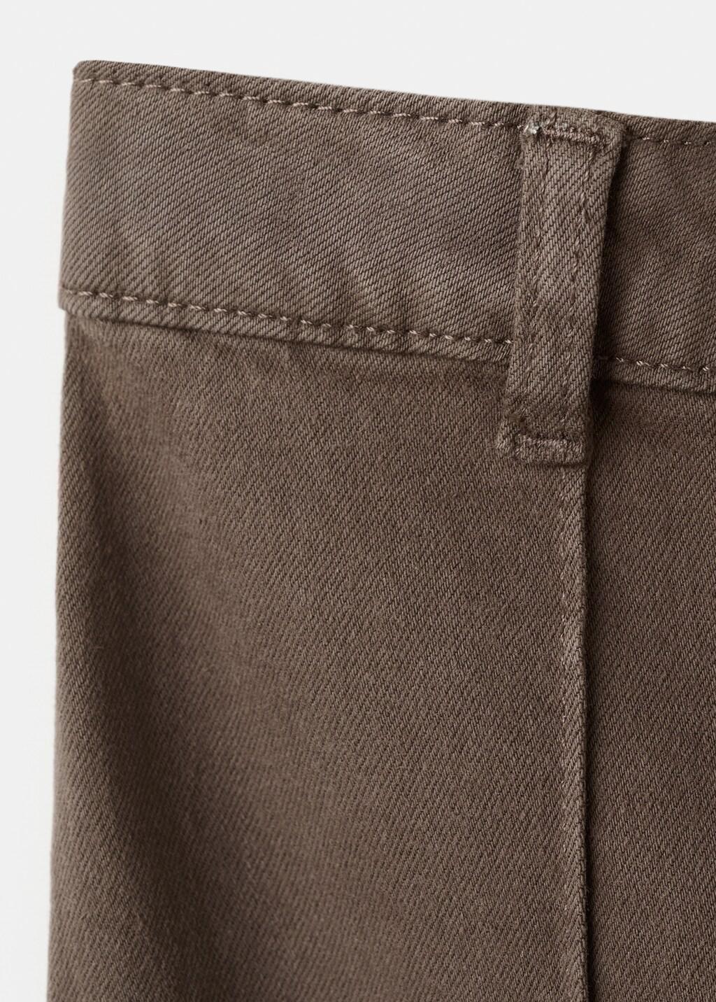 Brown Culotte Jeans With Seam Detail, Kids Girl, Brown, large image number 3