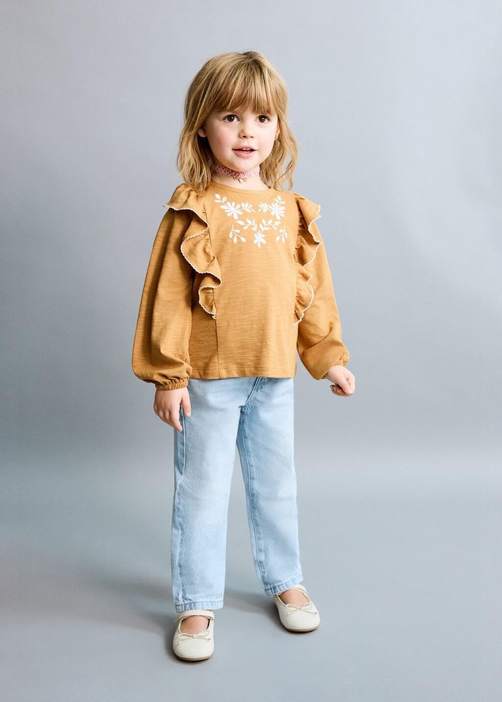 Blue Paperbag Jeans, Baby Girlss, Open Blue, large image number 0