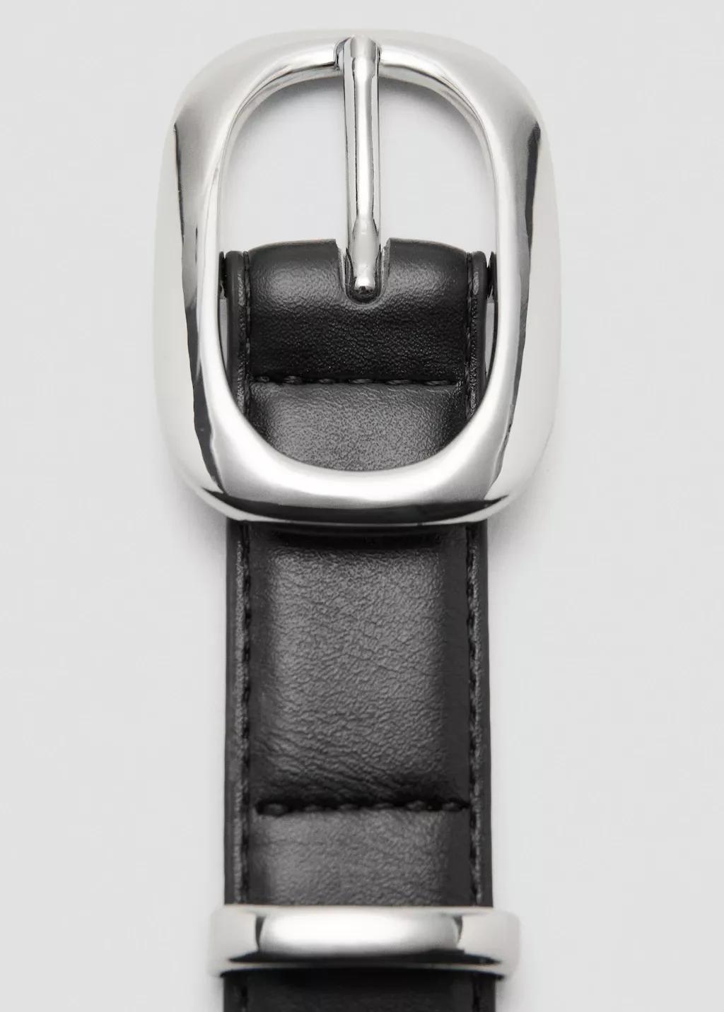 Black Square Buckle Belt, 0201_99, large image number 0
