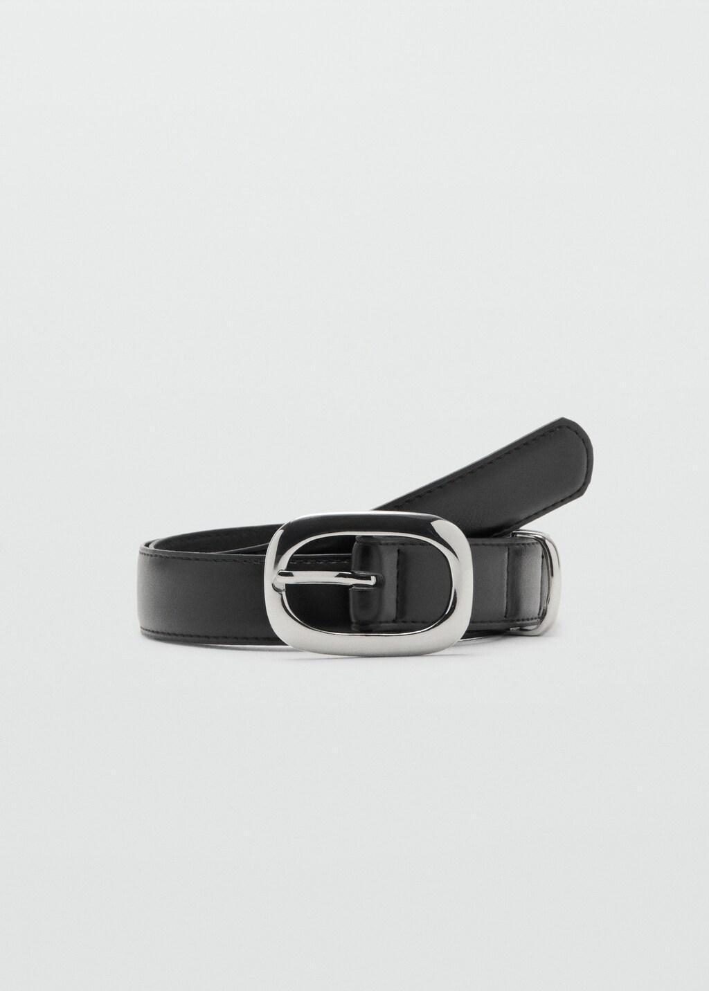 Black Square Buckle Belt, 0201_99, large image number 3
