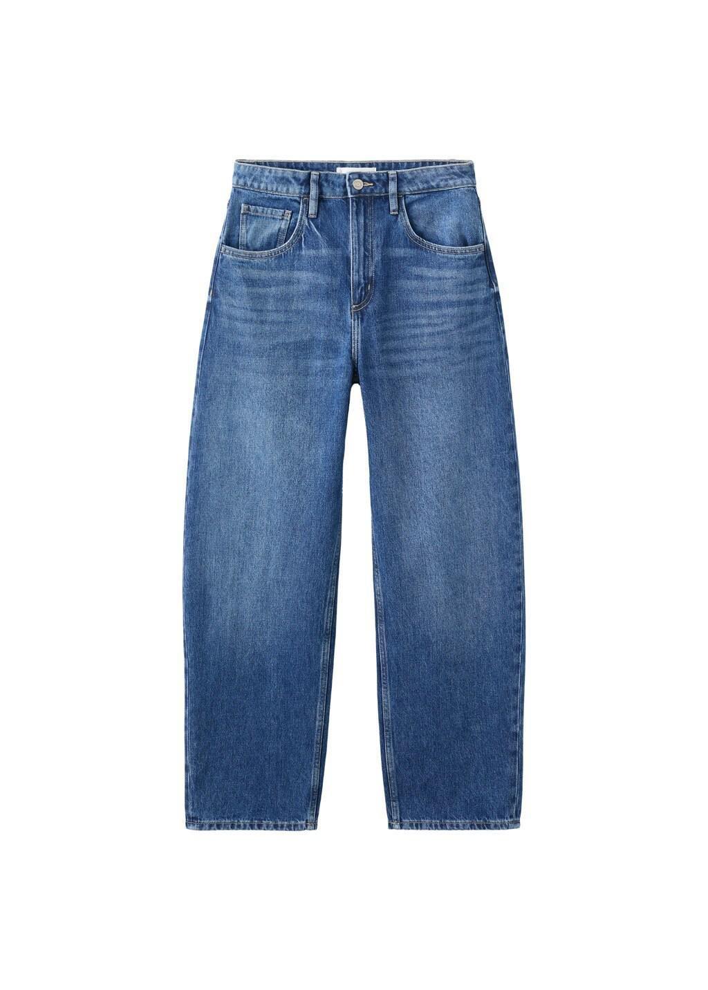 Blue High-Waisted Barrel Jeans, Open Blue, large image number 8