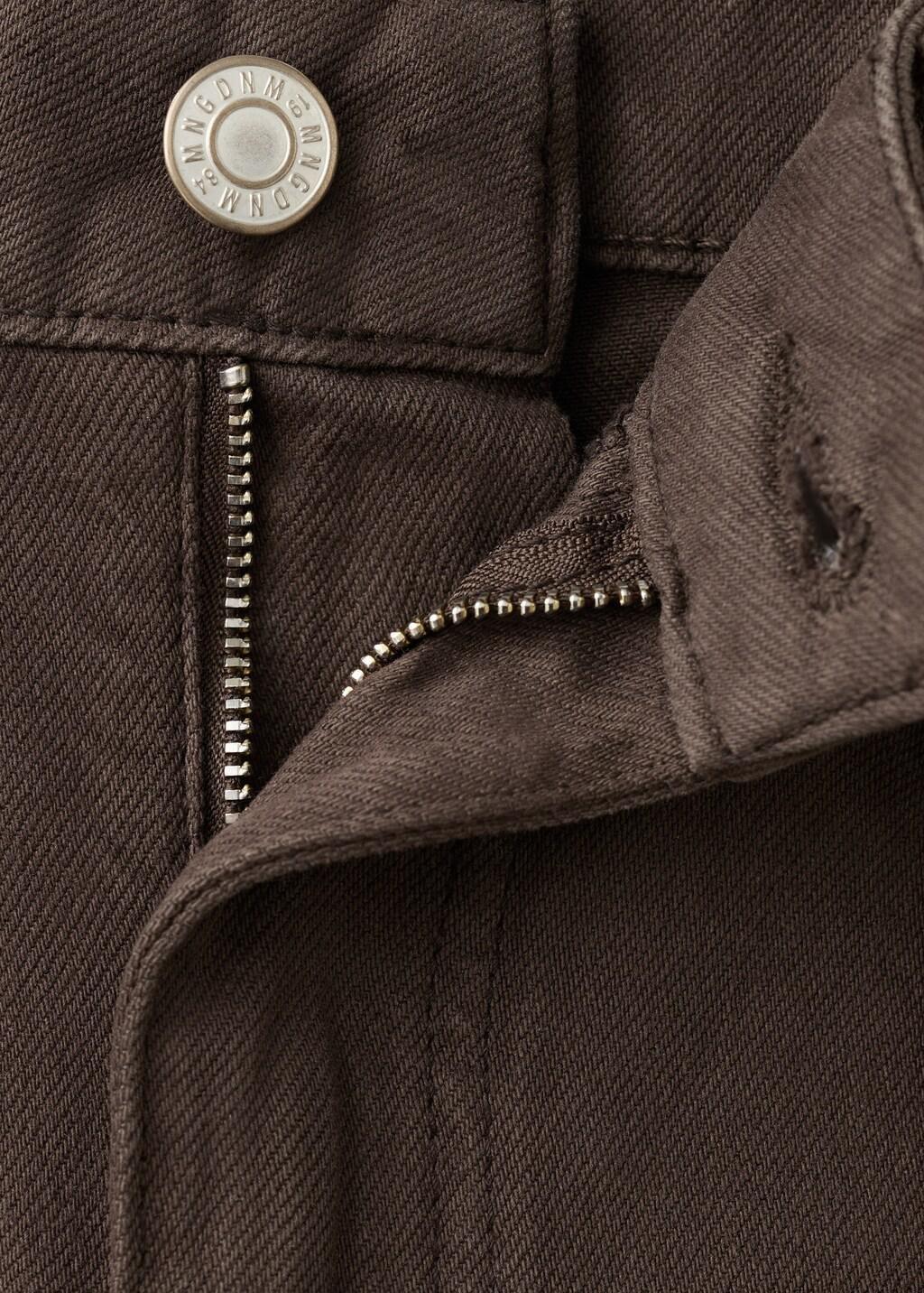 Brown High-Waisted Barrel Jeans, Dark Brown, large image number 1