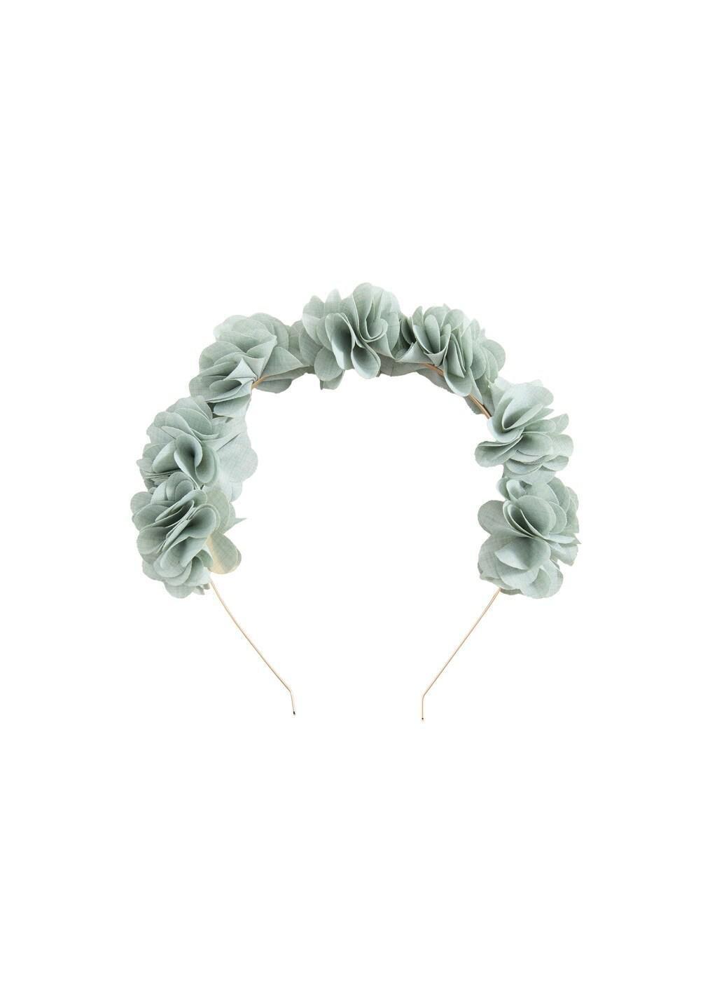 Blue Flower Hairband, Kids Girlss, Turquoise - Aqua, large image number 3