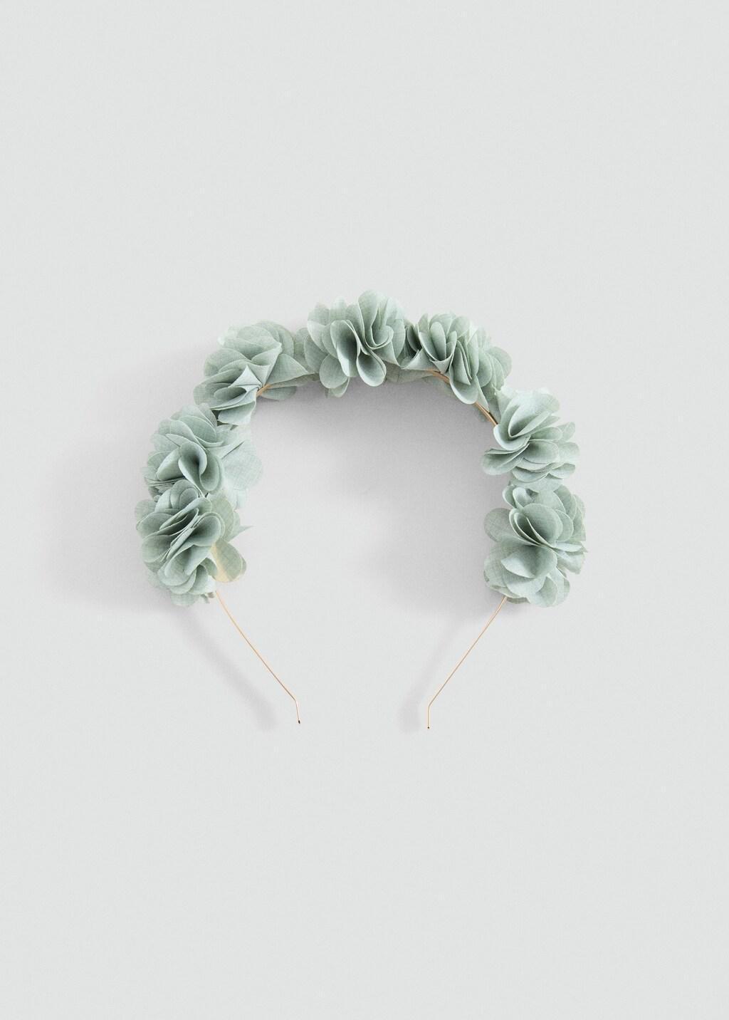 Blue Flower Hairband, Kids Girlss, Turquoise - Aqua, large image number 4