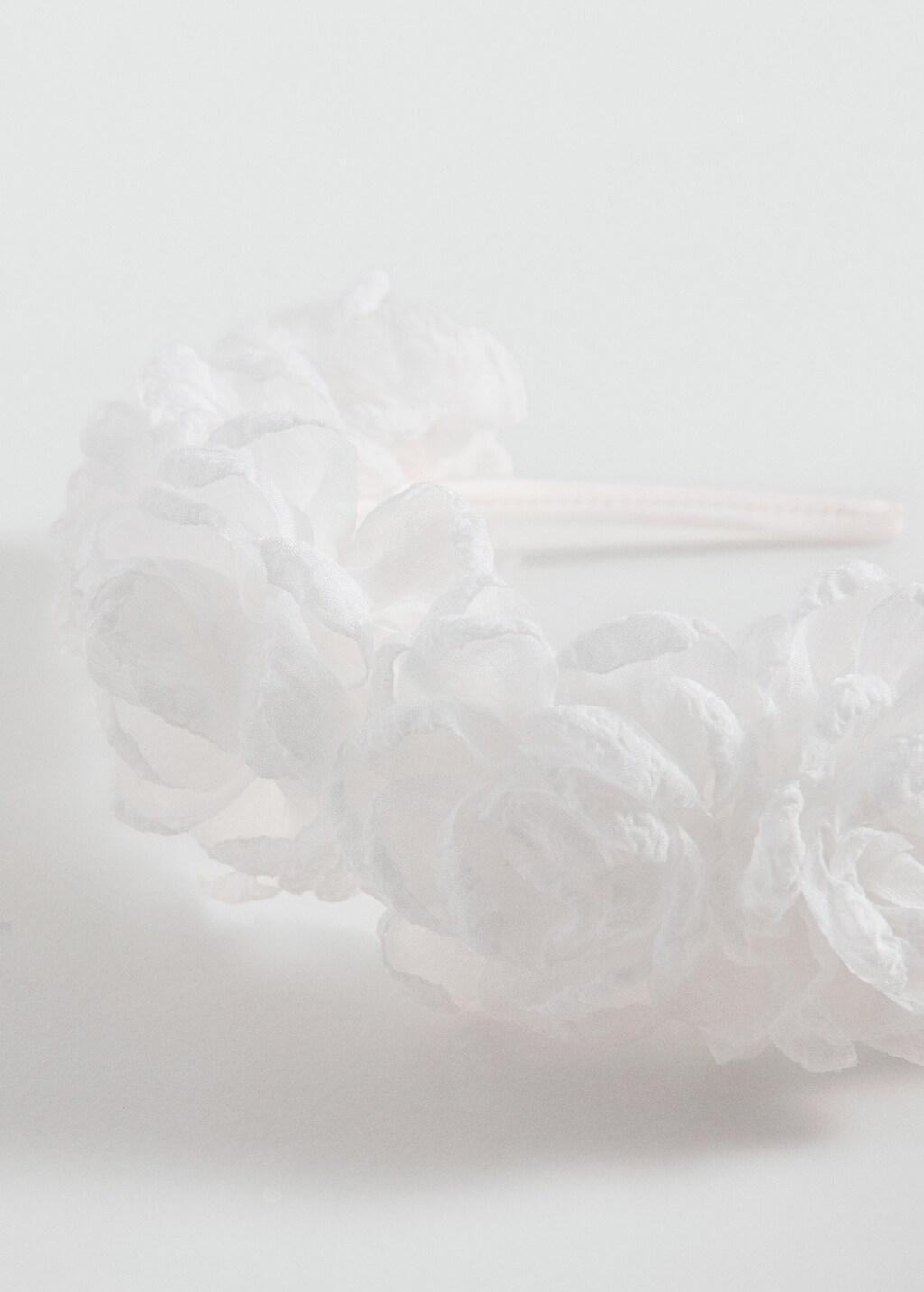White Flower Hairband, Kids Girl, White, large image number 0