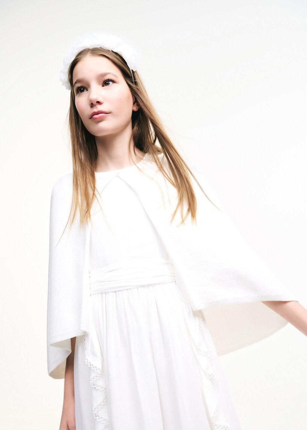 White Flower Hairband, Kids Girl, White, large image number 2