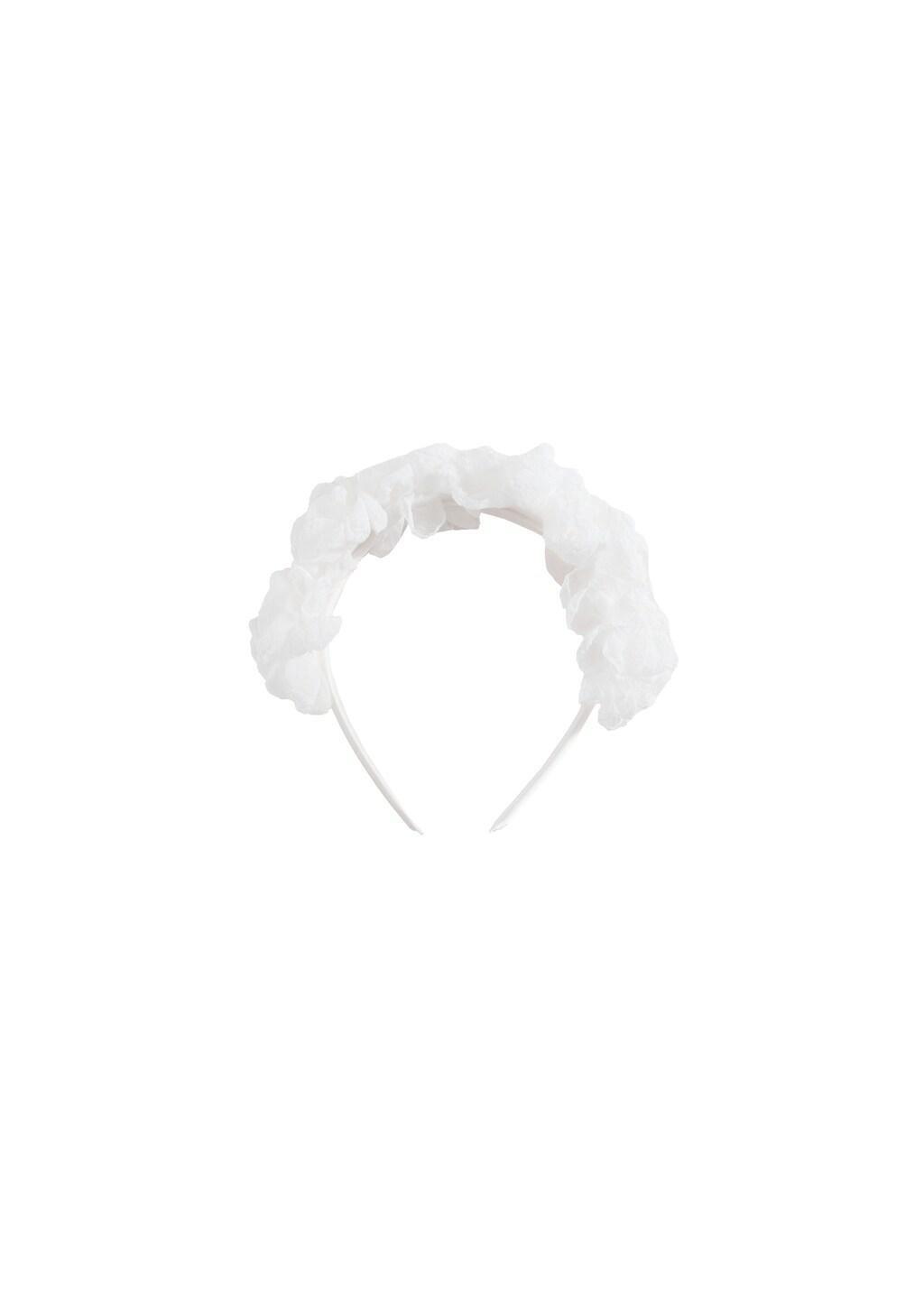 White Flower Hairband, Kids Girl, White, large image number 3