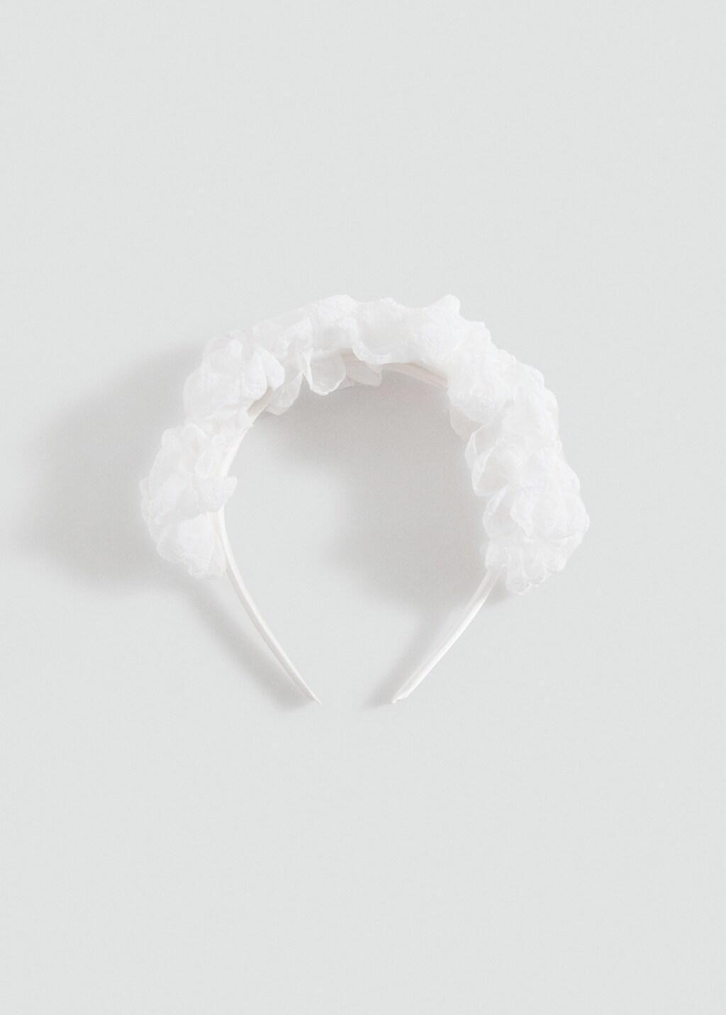 White Flower Hairband, Kids Girl, White, large image number 4
