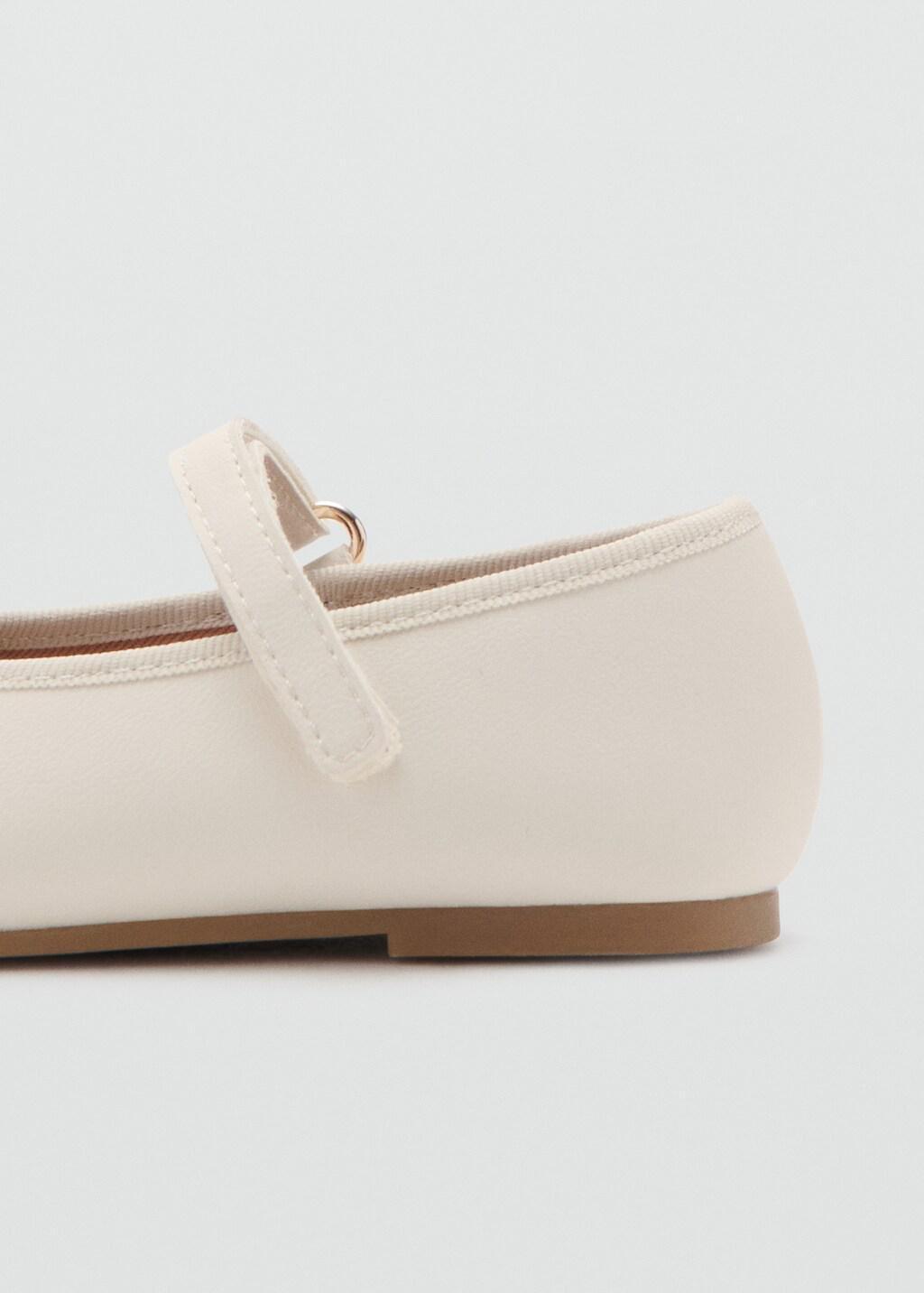 White Ballerinas With Strip And Bow Detail, Baby Girls, Natural White, large image number 2