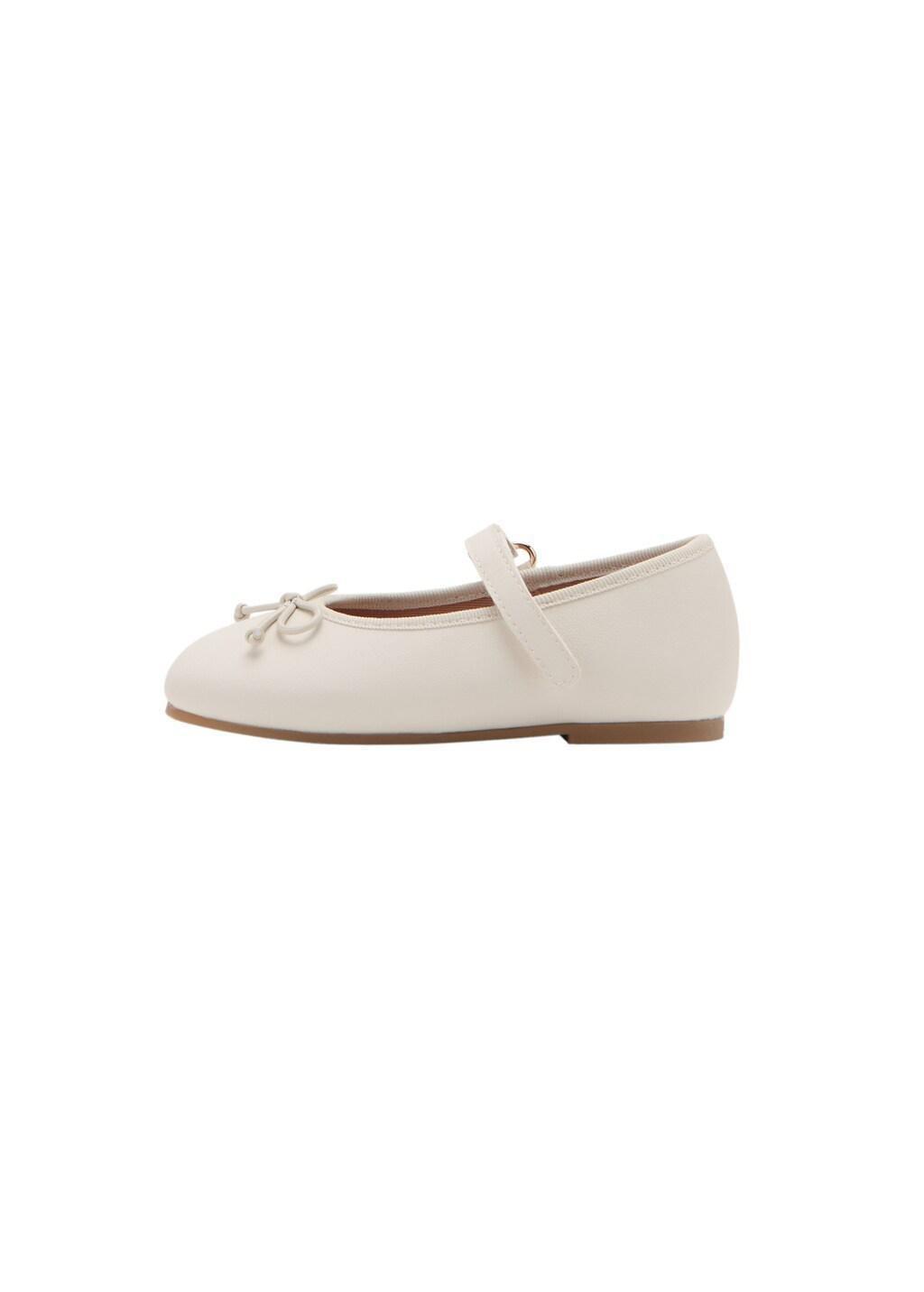 White Ballerinas With Strip And Bow Detail, Baby Girls, Natural White, large image number 3